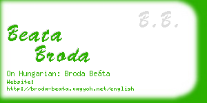 beata broda business card